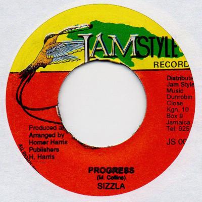 7inch Record SIZZLA - Progress JS0010 Jamstyle Record 1998 Jamaica Reggae, Ska & Dub Used