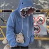 Свитшот унисекс Shark Hat - осень/зима 2022 г., свободный крой, бархат, забавный дизайн, идеально подходит для студентов и пар.