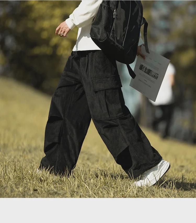 Мужской вельветовый комбинезон Cityboy Army Green с широкими штанинами — модная повседневная одежда на осень/зиму