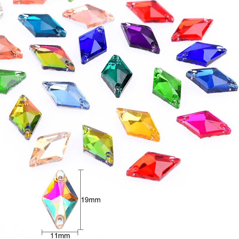 Crystal Hand-Sewn Diamond, Glass Rhinestone Diy Crystal Material, Rhombus Creative Clothing Accessories