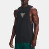 Under Armour Майка без рукавов с круглым вырезом и принтом быка, мужская, черная 1377293-001