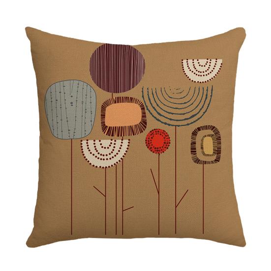 Hand Drawn Abstract Pillowcase, Single-Sided Print Cushion Cover, with Solid Back Decorative Throw Pillow, for Sofa Bed Chair Home Decor