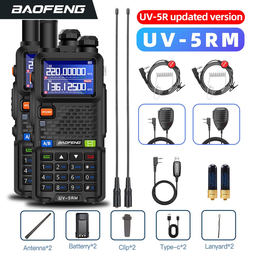 Baofeng Long Range Walkie Talkie UV-5RM 10W High Power Multifunctional Two-Way Radio with 999 Stored Channel, Dual Band (UHF/VHF