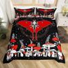 Butterfly And Death Moth Duvet Cover Queen Gothic Skull Flower Star Sky Moon Bedding Set Polyester Boho Exotic Black Quilt Cover