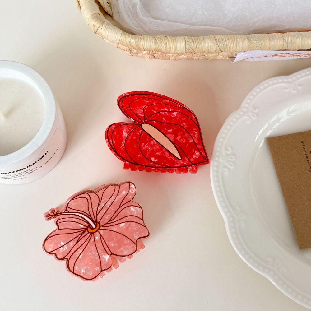 Large Flower Hair Clip Hairpin Plastic Shark Clip Personalized Floral Hair Claw  Headwear
