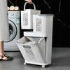 Plastic Laundry Basket Large Capacity Dirty Clothes Storage Basket Solid Color Storage Bucket Bathroom Minimalist Laundry Basket