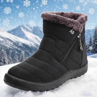 Снежные женские ботинки Удобные женские ботинки Водонепроницаемая женская обувь Обувь на молнии Женские зимние ботинки из мягкого меха Botas Mujer
