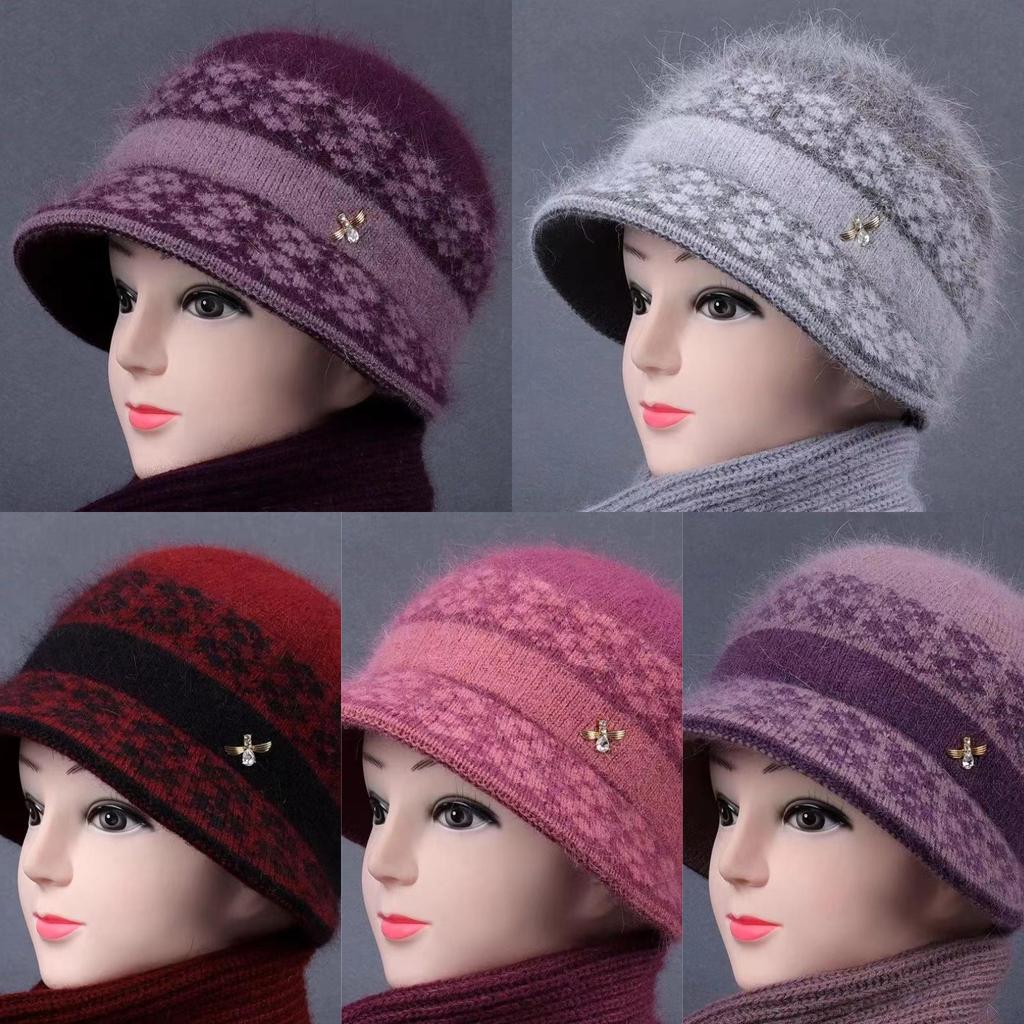 Зимняя шапка для пожилых людей, вязаная, повседневная, теплая, шерстяная шапка