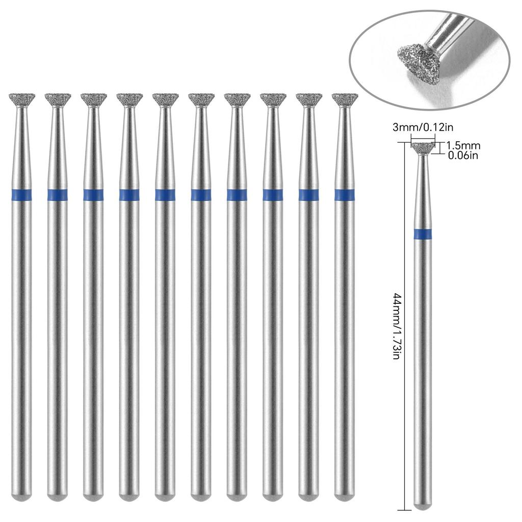 10 шт., алмазные фрезы, набор сверл для ногтей, аксессуары для маникюра, педикюра, электрическая машина, кисточка для ногтей, инструменты для заусенцев