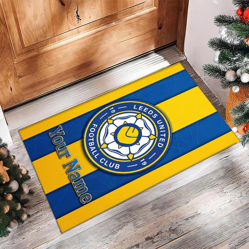 Leeds United Printed Crystal Velvet Rug Non‑Slip Crystal Velvet Carpet For Sofa Bedroom Indoor Home Decoration