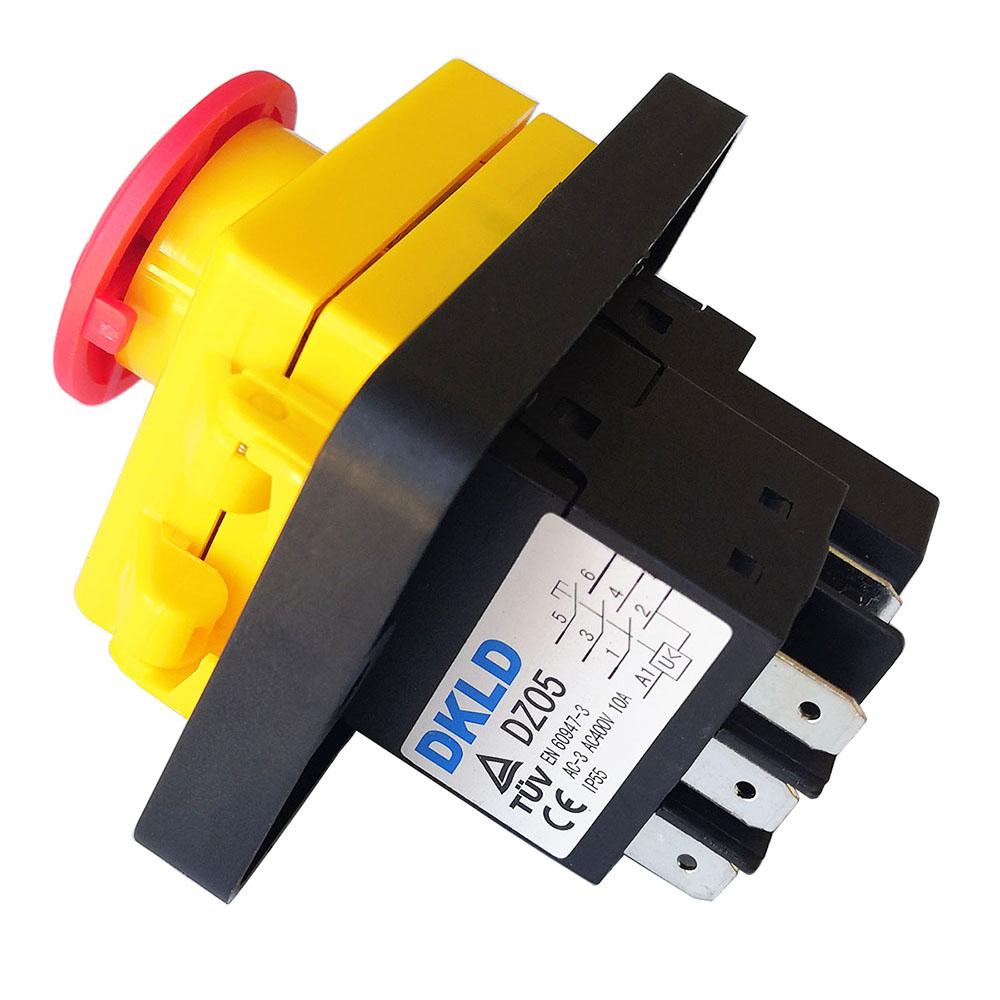 DKLD DZ05 DZ05C Electromagnetic Switches Emergency Stop Pushbutton Switch for Bench Drill 7Pins 400V IP55
