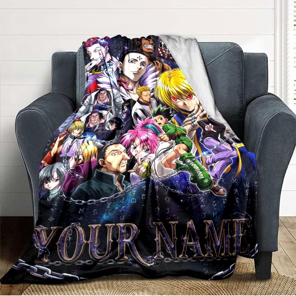 Name Custom Hunter x Hunter Print Flannel Blanket High Quality Warm Comfortable Cover for All Seasons Perfect for Gifts Home Decor