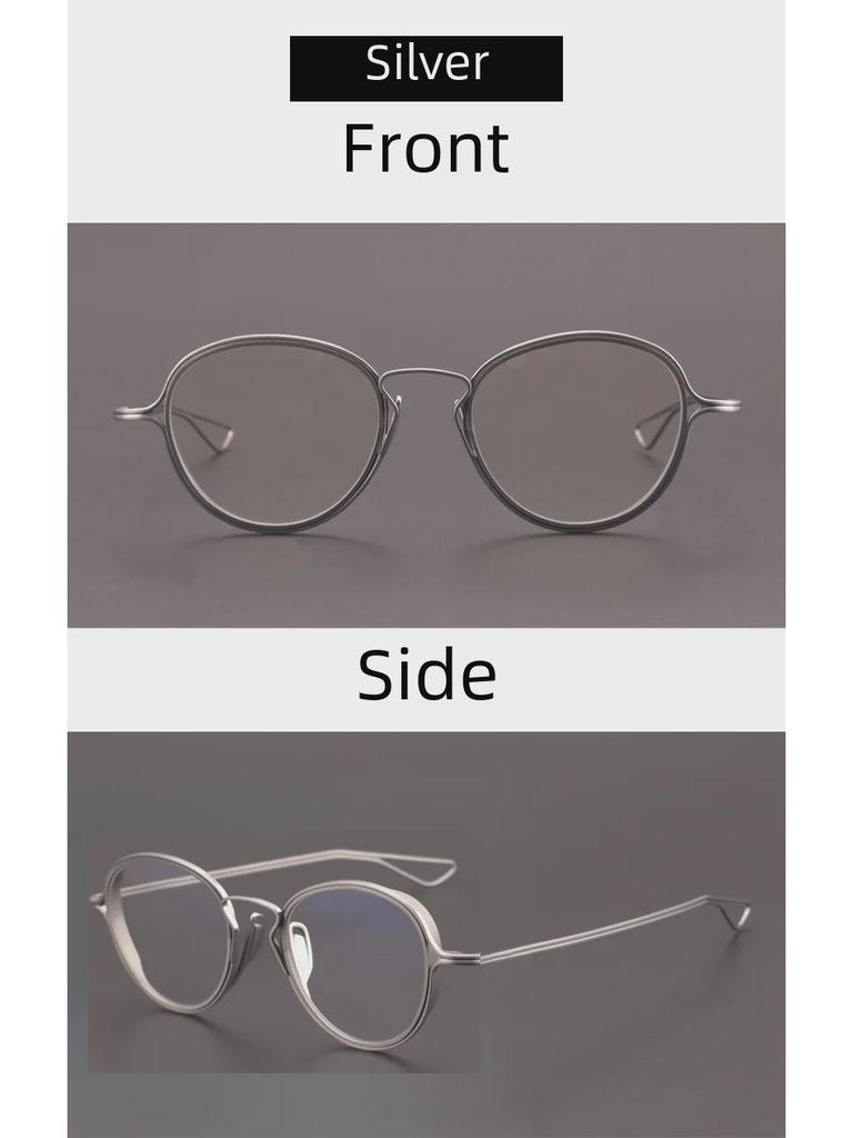 Dita Pure Titanium Retro Oval Glasses Frame, Style DTX100 - Fashionable and Perfect for Myopia, Men’s Large Frame.