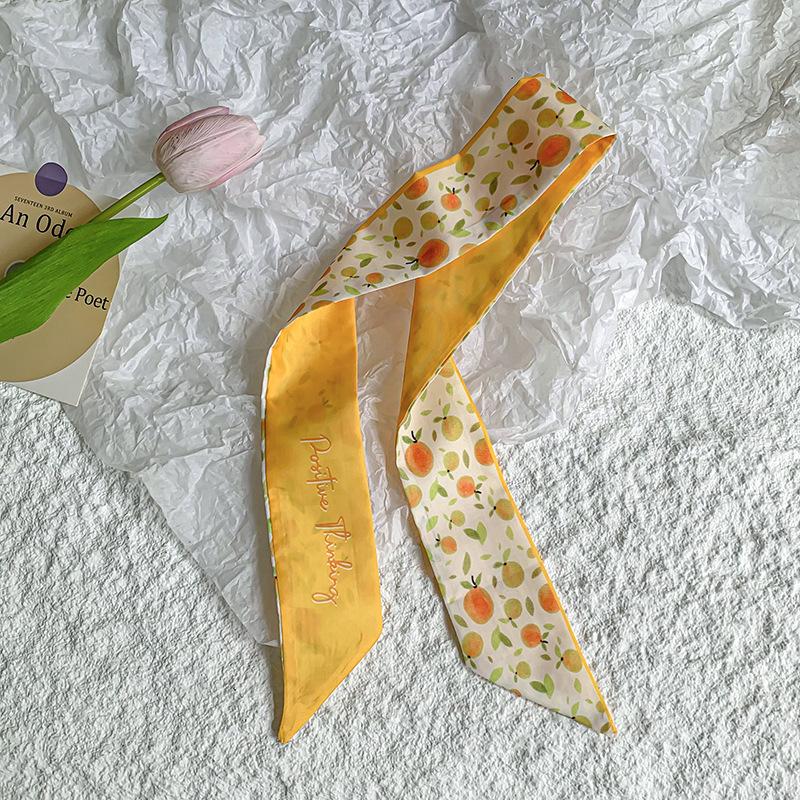 New Luxury Brand Model Small Silk Scarf for Women Hair Band Bag Handle Handbag Ribbon Scarf Neck Scarves Neckerchief