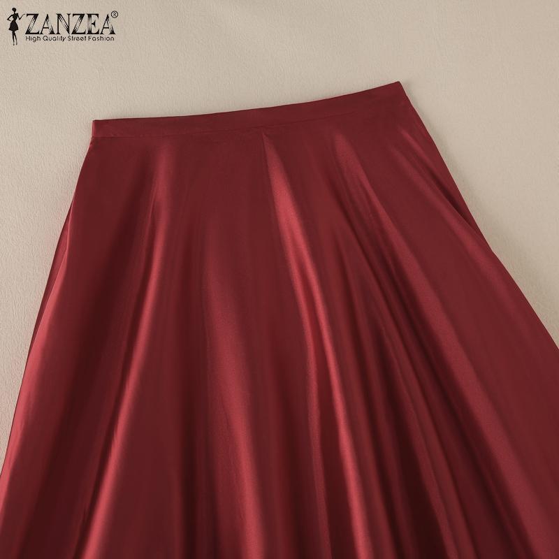 ZANZEA Женские повседневные эластичные юбки свободного покроя с высокой талией