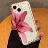 Ins Style Pink Flower Lily Pattern Phone Case for  Redmi Note 13 12 11 Pro Plus 5G 12S 11S Redmi 12C 13C Transparent Cover