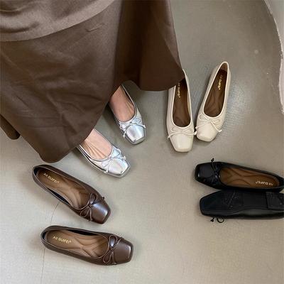 Модные элегантные женские туфли-балетки с бантом, повседневные туфли Мэри Джейн, модные неглубокие слипоны, женские балетки, мягкая обувь, zapatos mujer