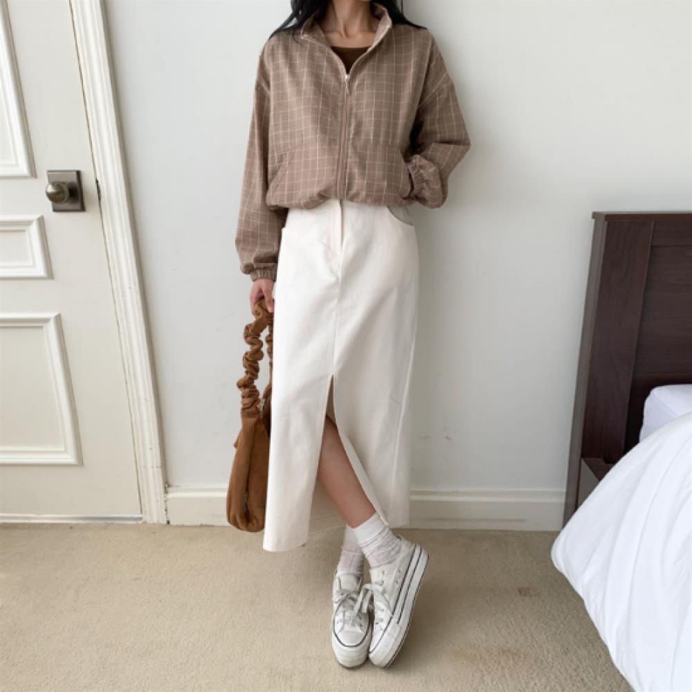 New Arrivals Open Run Women Viscose Color Block Side Pocket Zip Up Cardigan