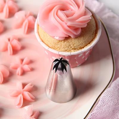 1 шт. Насадка для глазури из нержавеющей стали с изображением цветков вишни большого размера для крема, выпечки и украшения тортов - идеально подходит для помадки и выпечки