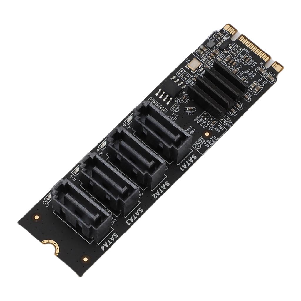 M.2 to Serial ATA3.0 Adapter Card ASM1166 M.2 M Key B Key PCI E 3.0 NVME Expansion Card with Smart Indicator Supports