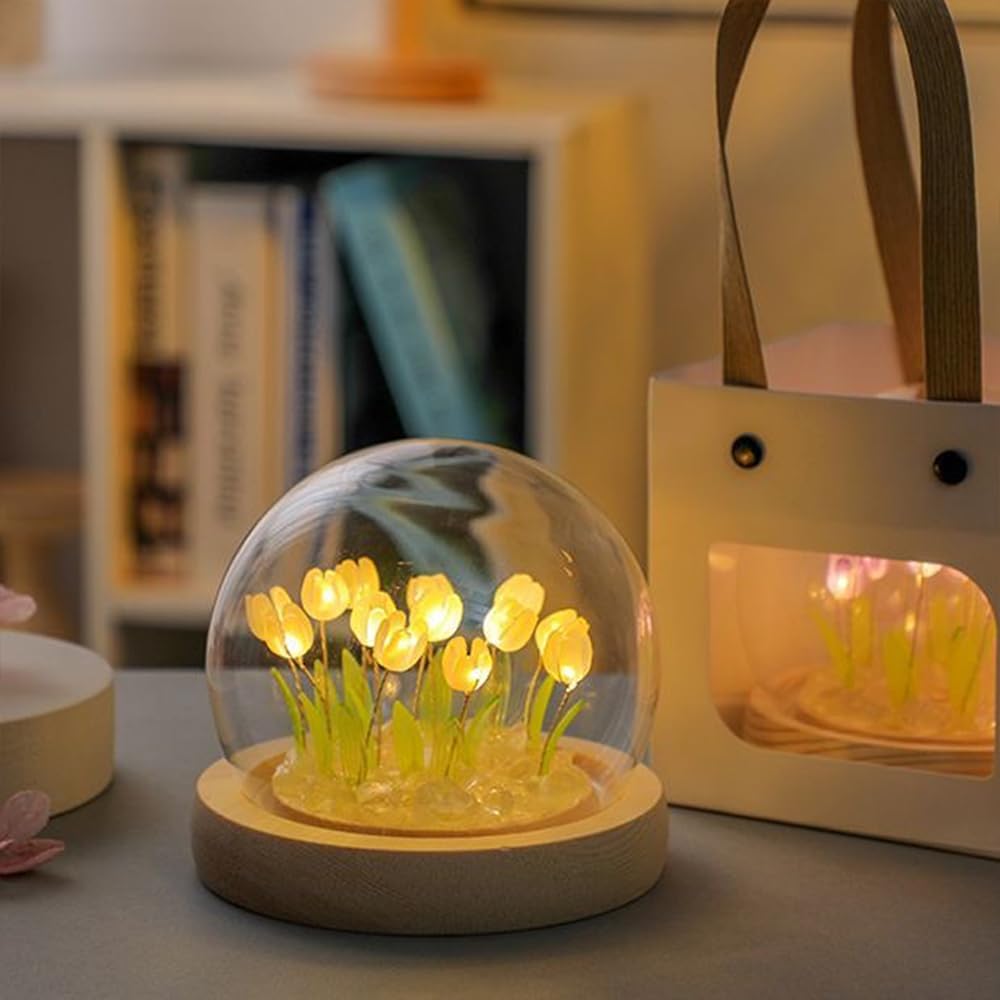 Интерьер Ночь Стильный Тюльпан Настольный светодиодный светильник Полный стенд Настольный скандинавский подарок на день рождения Свет, Свет, Подарок, Украшение, Атмосфера, Свет,