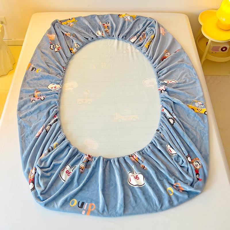 Простыня в мультяшном стиле, бархатное покрывало 120x200, зимняя простыня на резинке, приятная для кожи, простыни из постельного белья, драпа де литр (Нет наволочки)