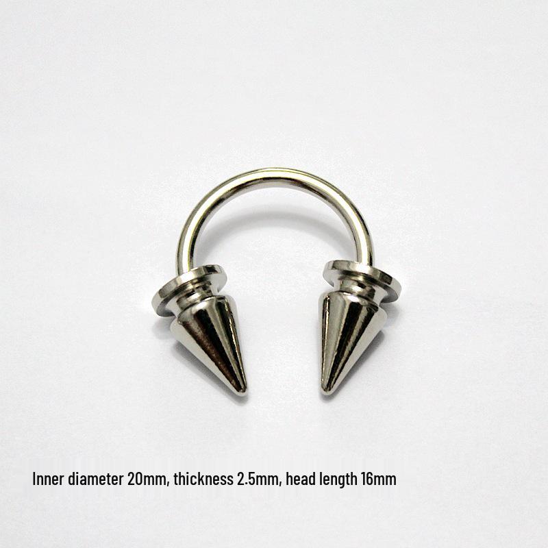 DIY Silver Gothic Double-Headed Screw Rivet Leg Ring C-Ring Collar Body Chain Alloy Accessories