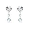 Сердце на всю жизнь Любовь Искрящиеся Романтические Узловые Серьги Женские серьги Белое Серебро 5517943