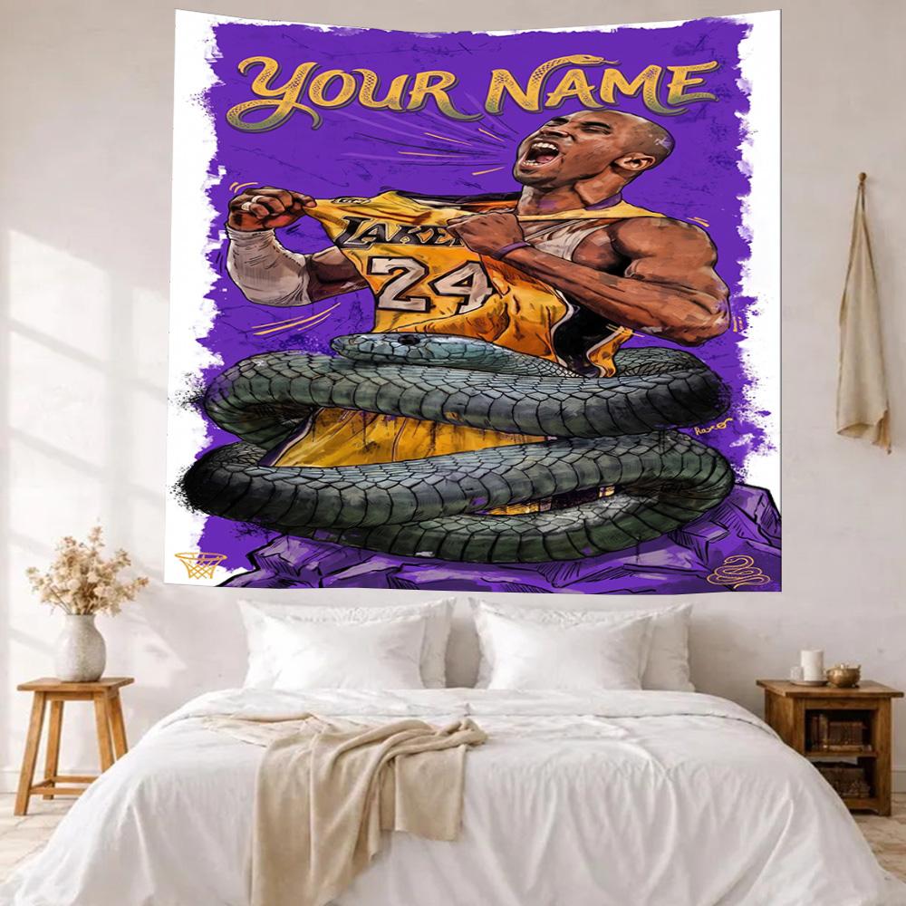 Kobe Custom Your Name Wall Decor Tapestry Art For Pet Memorial Birthdaywedding Party Backdrop Family Gift
