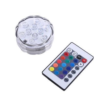 10 светодиодных цветных RGB-светильников с дистанционным управлением, водонепроницаемые светильники для аквариума, декоративная лампа