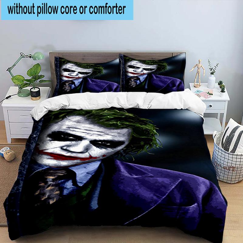 3PCS Jo-ker's Masked Faces 3pcs Bedding,Including 3PCS Duvet Cover And 2pcs Pillowcases Perfect for Christmas,Ideal for Bedroom, Dormitory