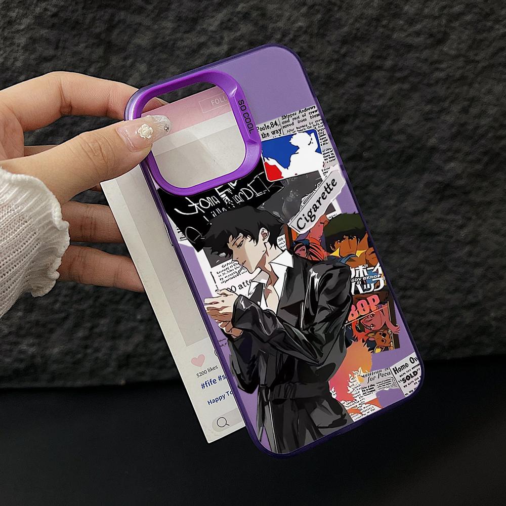 Anime Cowboys Bebop Phone Case for iPhone 17 Air 16 16e 15 14 Plus 13 12 11 Pro Max X Xs XR 8 Colorful Silver Hard Cover