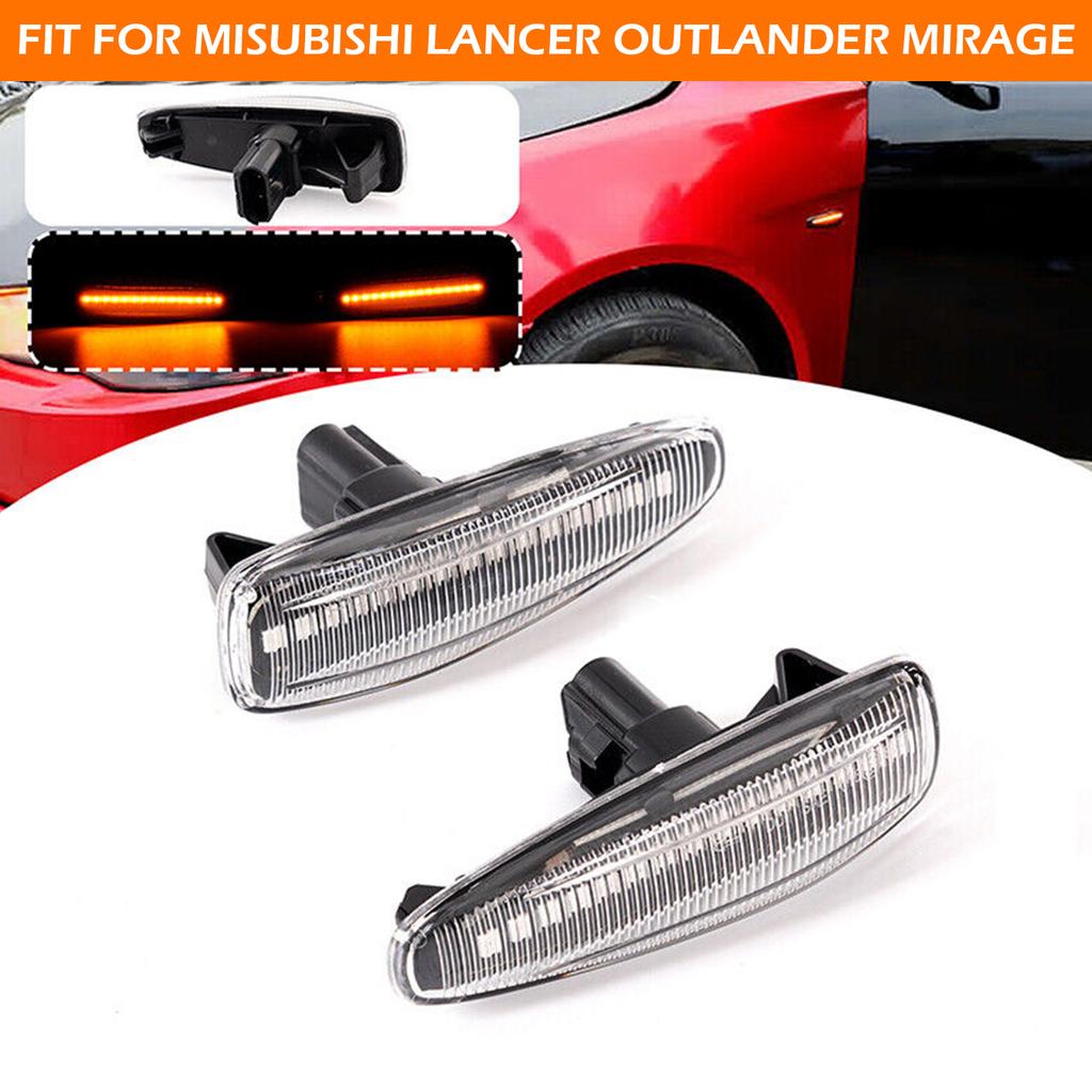 2 шт. Динамический указатель поворота, боковой габаритный огонь, последовательный свет для Mitsubishi Lancer Evolution Evo X Outlander Sport RVR ASX Mirage 2014-2019
