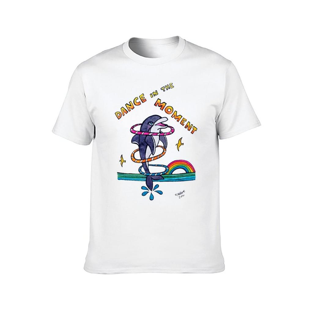 Dance in the Moment Cute Whimsical Dolphin Watercolor Illustration TShirt anime tshirt man t shirt cotton TShirt
