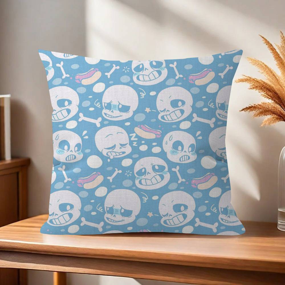 Милая H-Undertale Sans-W Офисная Подушка Наволочка Автомобильная Подушка Чехол 45X45СМ Подушка для Поясницы Подушка для Дивана