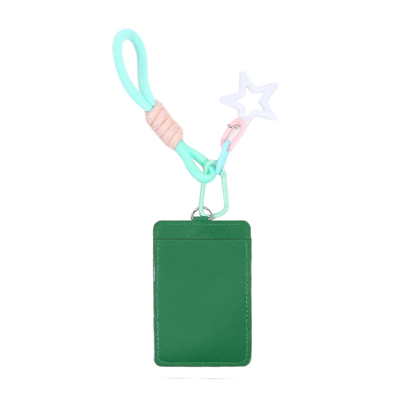 Portable ID Card Badge Holder Korea Version Star Small Photocard Sleeves with Pendant Keychain