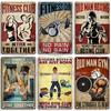 ARTISIAN Потертая Металлическая Жестяная Табличка Gym Club Винтажная Декоративная Тарелка Ржавый Спорт Металлический Постер Мужская Пещера Клуб Студия Настенный Декор