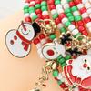 Рождественские браслеты из бусин ручной работы из полимерной глины, эластичные браслеты оптом, белые, красные, зеленые, дружба, праздничные украшения, подарок для женщин, девушек