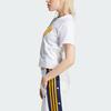 Adidas Футболка Originals Pearl Trefoil с логотипом, круглым вырезом и коротким рукавом, женские топы белого цвета IM1922