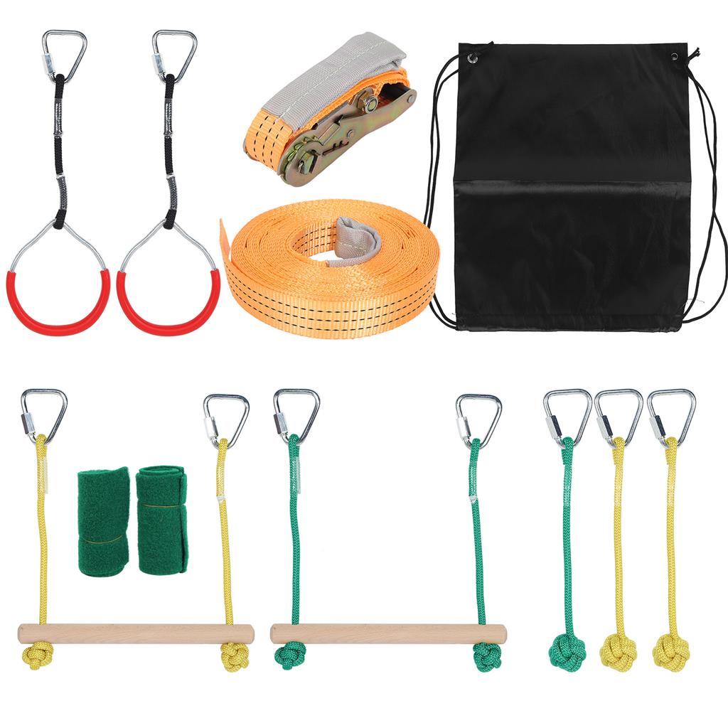 Children Climbing Rope Set Anti-Slip Kids Obstacle Course Slackline Outdoor Fitness Equipment