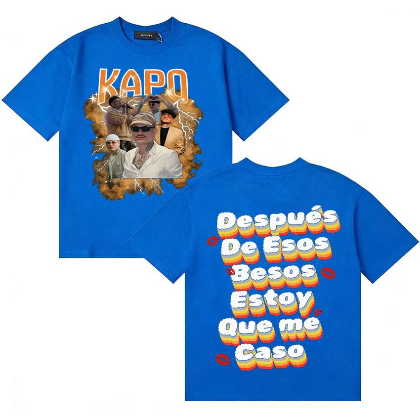 Rapper Kapo Letters Print Retro T Shirts Unisexs Womens Fashion Short Sleeve Tshirt Comfort TShirts High Street Crewneck Clothing