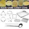 6Pcs Korean Candy Making Tools Stainless Steel Cookie Cutters Biscuit Molds Squid Sugar Game Kit Umbrella Triangle Star Baking Cake Molds for Party