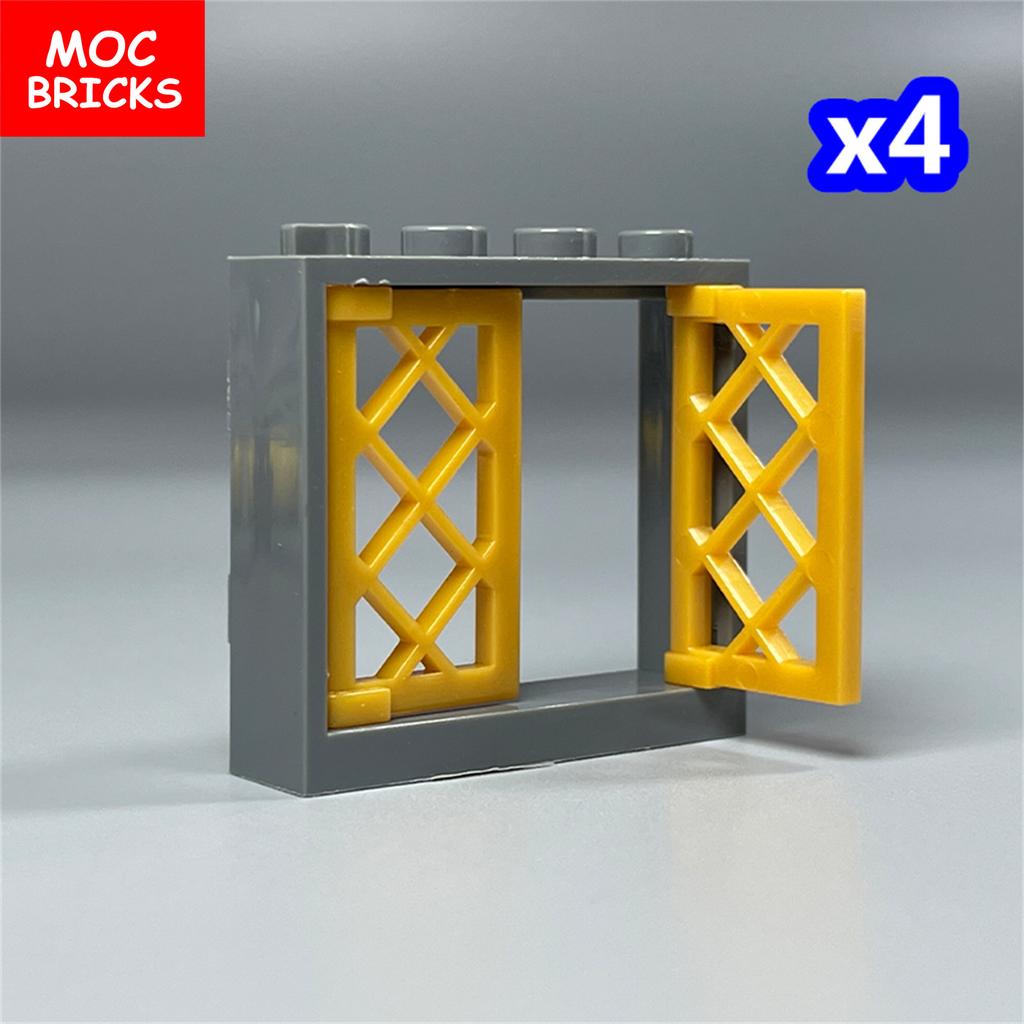 Нетоксичные кубики Moc Оконная решетка 1x2x3 1x4x3 Для строительных блоков Садовая сцена 60607 60594 Собираемые детали Детские игрушки