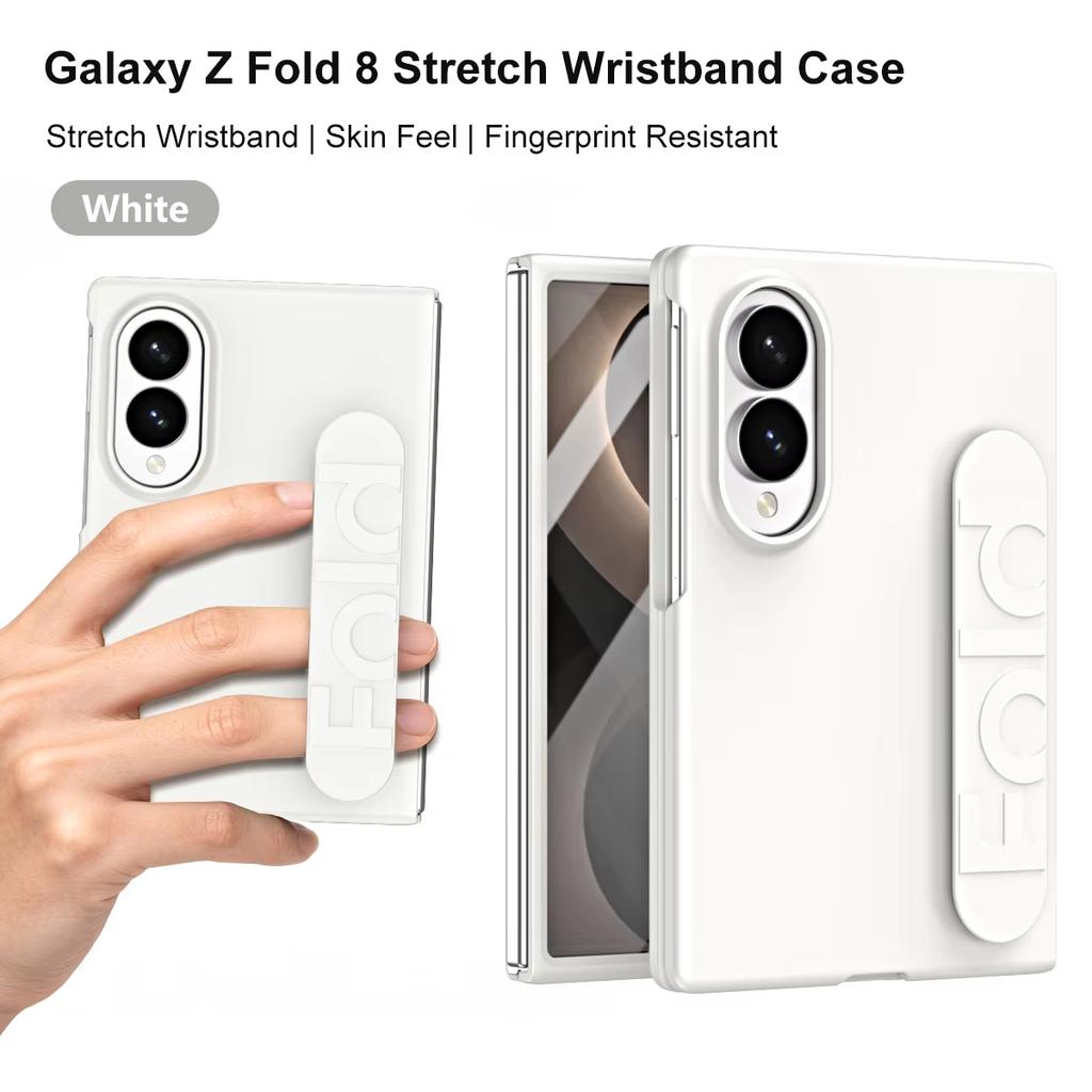 Чехол для телефона Samsung Galaxy Z Fold 8 Силиконовый ремешок на запястье Жесткая крышка Складная Ударопрочная Защита Жесткая крышка Funda Аксессуары