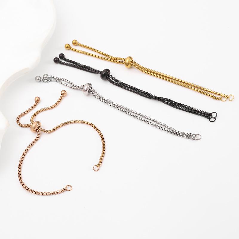 5Pcs/Lot Newly Titanium Steel Pull-out Style Extension Chain DIY Jewelry Making Adjustable Bracelet Accessories Wholesale