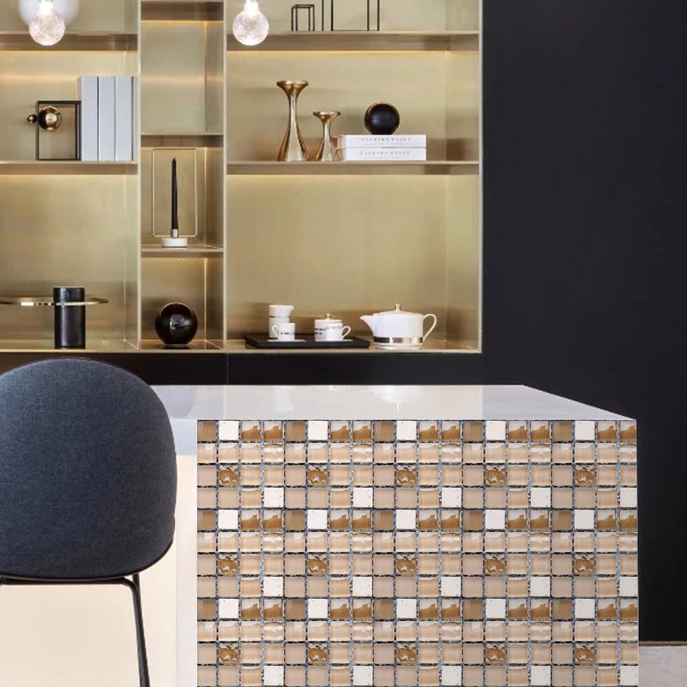 10 шт. Мозаичные наклейки на стену Водонепроницаемые декоративные наклейки для плитки Самоклеящиеся 10x10 см для кухонного фартука, мебели, лестницы