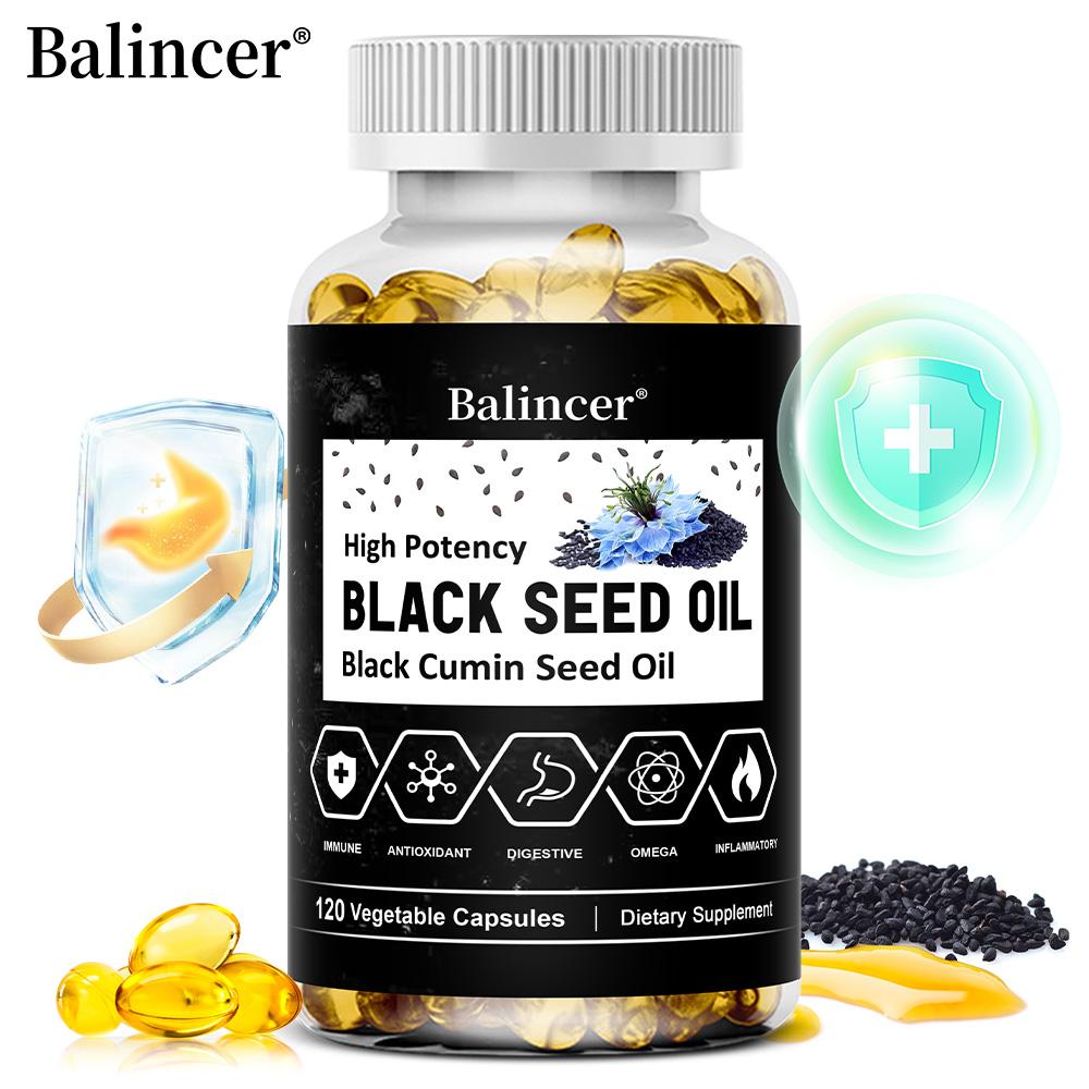 Balincer Black Seed Oil Supplement, Black Cumin Seed Oil (Nigella sativa), 120 Caps