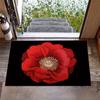 1Pcs Red Rose Welcome Doormat Dirt Resistant Anti-slip Floor Area Rug Machine Washable Absorbent Bath Mat For Living Room Bedroom Bathroom Kitchen