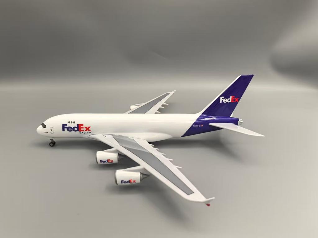 47 см Самолет A380 FedEx Cargo Масштаб 1/160 С подставкой для самолета и колесами Металл Смола Коллекция моделей самолетов Подарок Сувенир