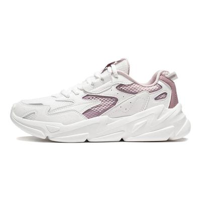 Li Ning Низкие спортивные повседневные туфли женские кроссовки Белый Фиолетовый AGLS054-3